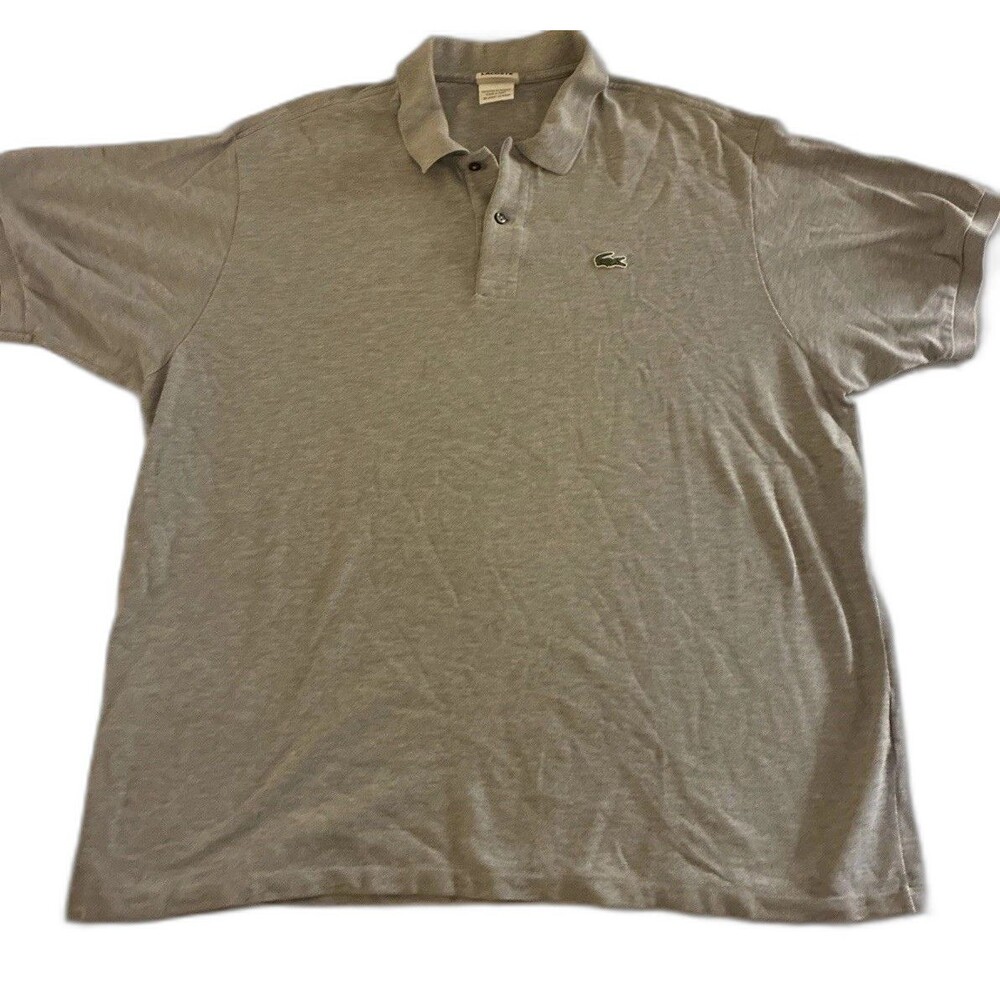 Lacoste Men’s Gray Polo Shirt Short Sleeve Golf Casual Size XXXL Cotton